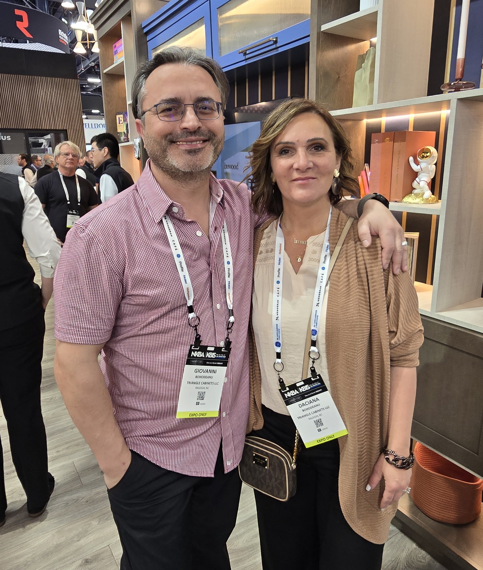 Giovanni and Daci at a kitchen and bath industry show